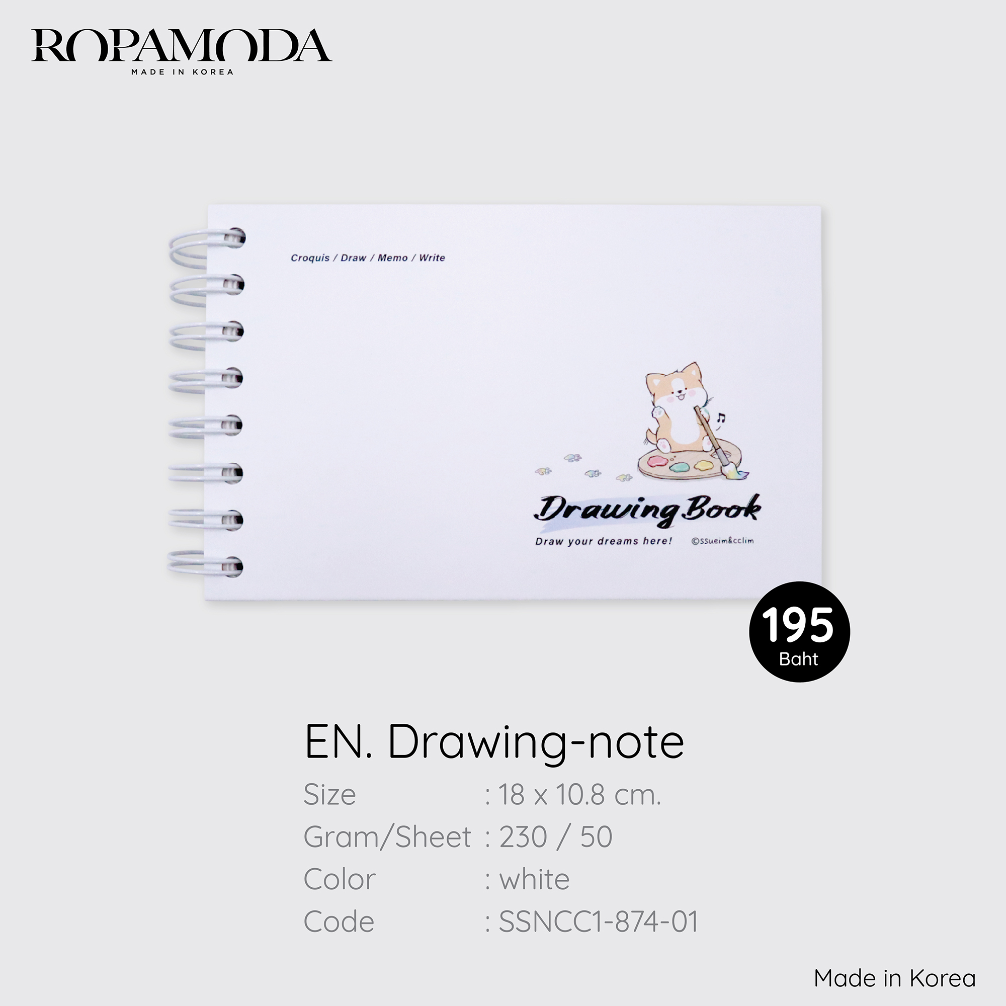 สมุด ROPAMODA EN.DRAWING-NOTE สีขาว_1